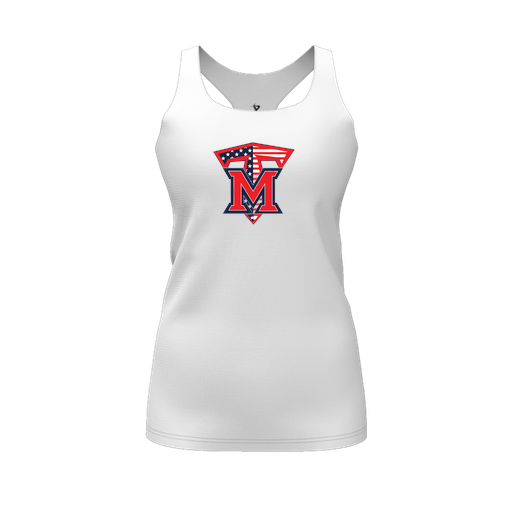 [FT0TRBWH-FYS-LOGO1] Decker Racerback Tank Top (Female Youth S, White, Logo 1)