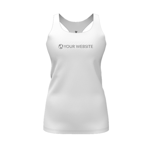 [CUS-DFW-RCBK-PER-WHT-FYS-LOGO2] Racerback Tank Top (Female Youth S, White, Logo 2)