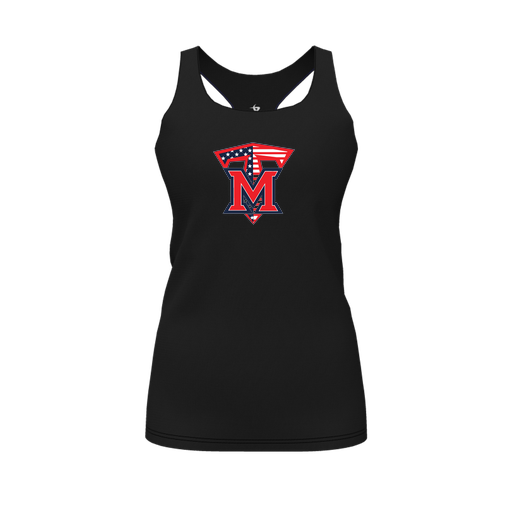[FT0TRBBK-FYS-LOGO1] Decker Racerback Tank Top (Female Youth S, Black, Logo 1)