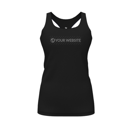 [FT0TRBBK-FYS-LOGO2] Decker Racerback Tank Top (Female Youth S, Black, Logo 2)