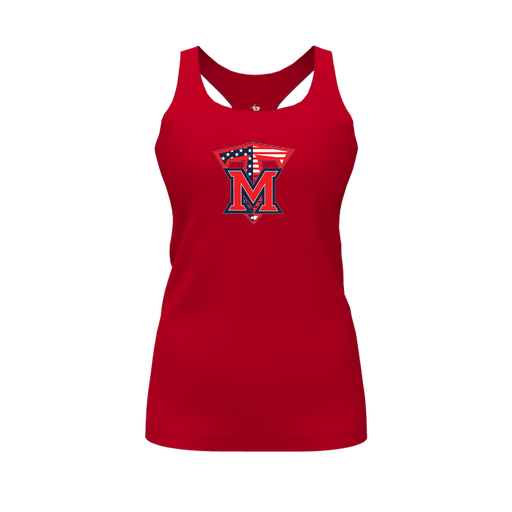 [CUS-DFW-RCBK-PER-RED-FYS-LOGO1] Racerback Tank Top (Female Youth S, Red, Logo 1)