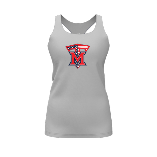 [FT0TRBGY-FYS-LOGO1] Decker Racerback Tank Top (Female Youth S, Gray, Logo 1)
