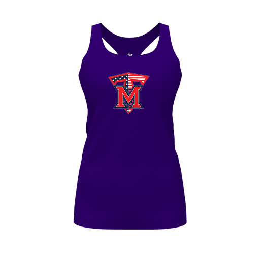 [FT0TRBPP-FYS-LOGO1] Decker Racerback Tank Top (Female Youth S, Purple, Logo 1)