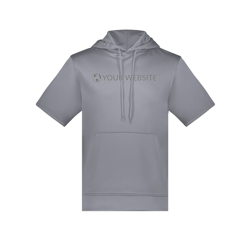 [6871.059.S-LOGO2] Men's Dri Fit Short Sleeve Hoodie (Adult S, Gray, Logo 2)