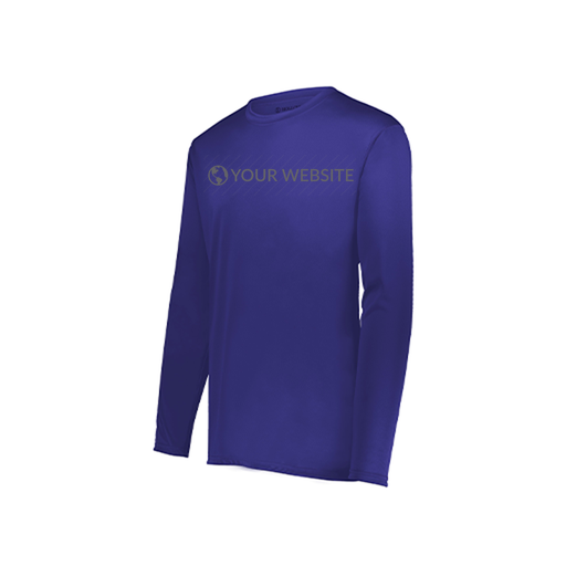 [222822.747.XS-LOGO3] Men's LS Smooth Sport Shirt (Adult XS, Purple, Logo 3)