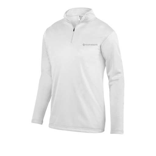 [FOLQFFWH-AS-LOGO2] Decker Men's FlexFleece 1/4 Zip (Adult S, White, Logo 2)