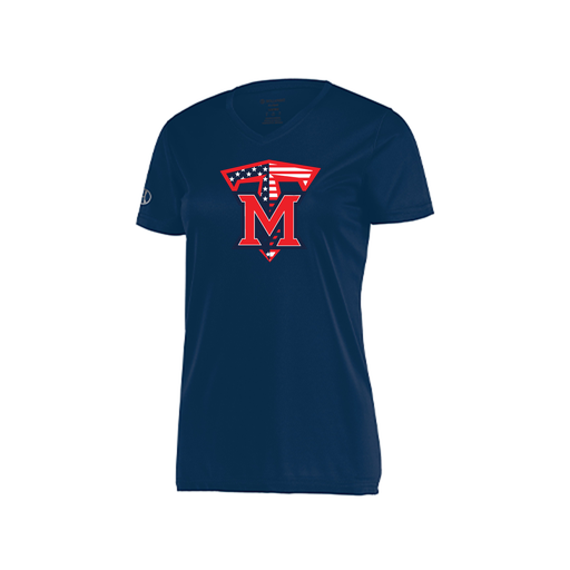 [222820.065.S-LOGO1] Ladies Movement Dri Fit Shirt (Female Adult S, Navy, Logo 1)