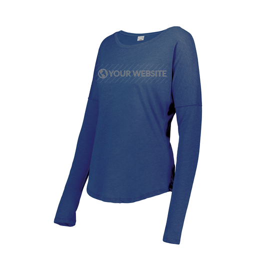 [3077.U55.S-LOGO3] Ladies LS Ultra-blend T-Shirt (Female Adult S, Royal, Logo 3)