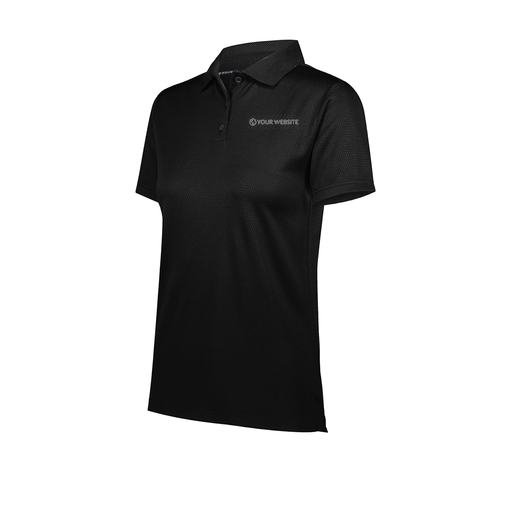 [222768.080.XS-LOGO2] Ladies Prism Polo (Female Adult XS, Black, Logo 2)